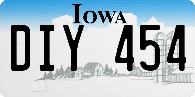 IA license plate DIY454