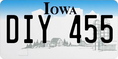 IA license plate DIY455