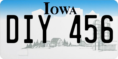 IA license plate DIY456