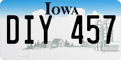 IA license plate DIY457