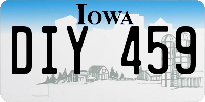 IA license plate DIY459
