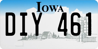 IA license plate DIY461