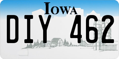 IA license plate DIY462