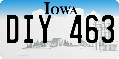 IA license plate DIY463