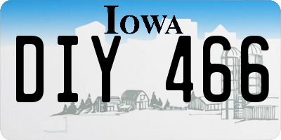 IA license plate DIY466