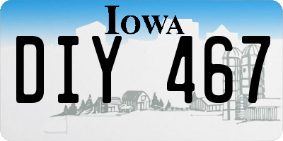 IA license plate DIY467