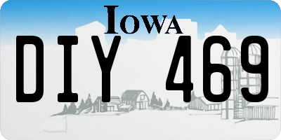 IA license plate DIY469