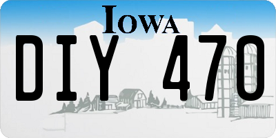 IA license plate DIY470
