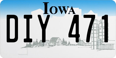 IA license plate DIY471