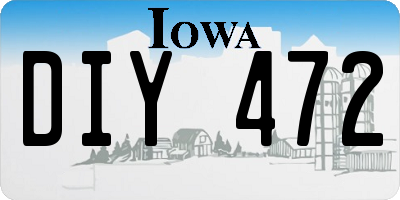IA license plate DIY472