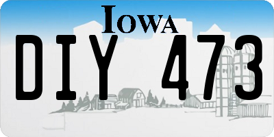 IA license plate DIY473