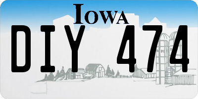 IA license plate DIY474
