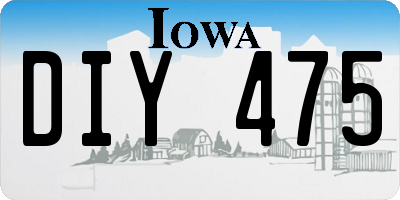 IA license plate DIY475