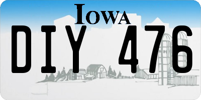 IA license plate DIY476