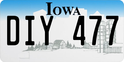 IA license plate DIY477