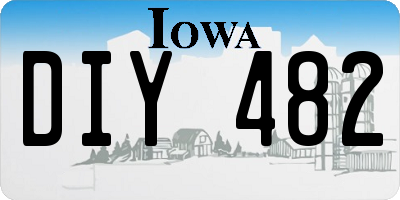 IA license plate DIY482