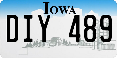 IA license plate DIY489
