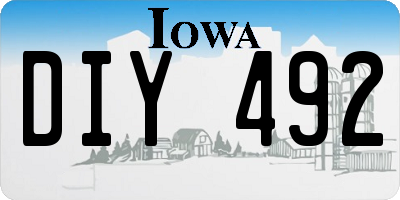 IA license plate DIY492