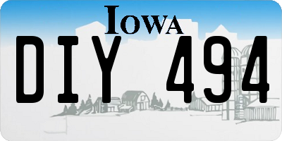 IA license plate DIY494