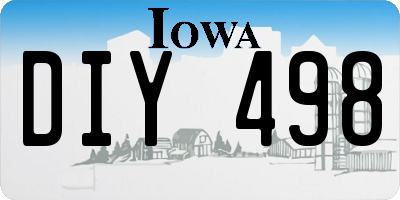 IA license plate DIY498