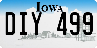 IA license plate DIY499