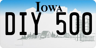 IA license plate DIY500