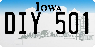 IA license plate DIY501
