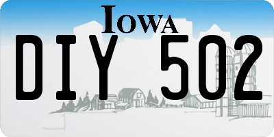 IA license plate DIY502