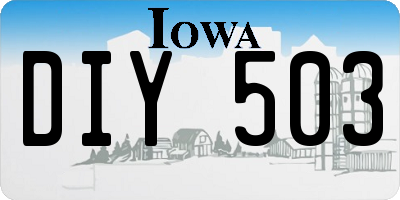 IA license plate DIY503