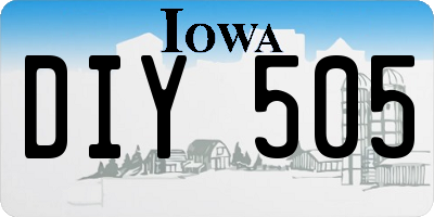IA license plate DIY505