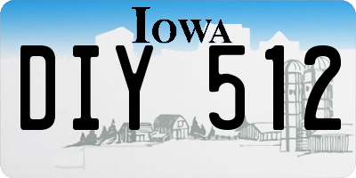 IA license plate DIY512