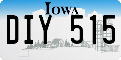 IA license plate DIY515