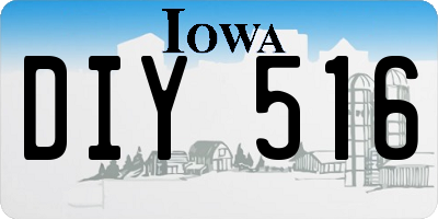 IA license plate DIY516