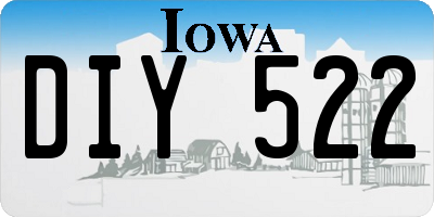 IA license plate DIY522