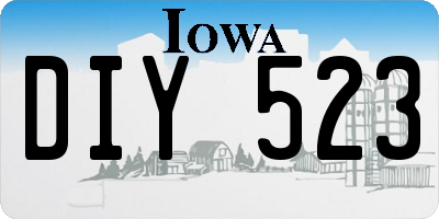 IA license plate DIY523