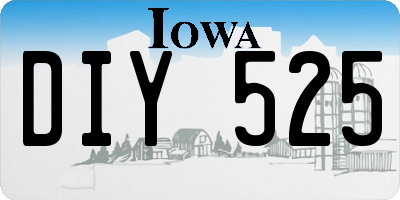 IA license plate DIY525