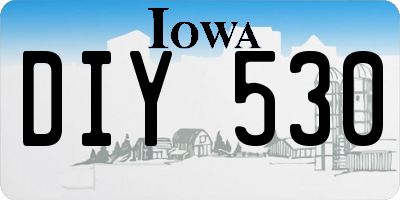 IA license plate DIY530