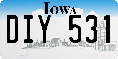 IA license plate DIY531