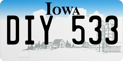 IA license plate DIY533