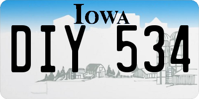 IA license plate DIY534