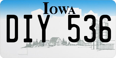 IA license plate DIY536