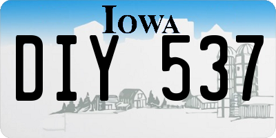 IA license plate DIY537