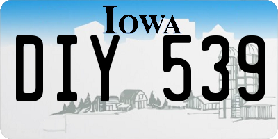 IA license plate DIY539