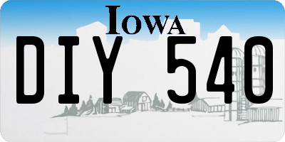 IA license plate DIY540