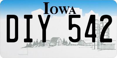 IA license plate DIY542