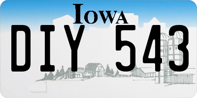 IA license plate DIY543