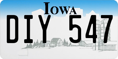 IA license plate DIY547