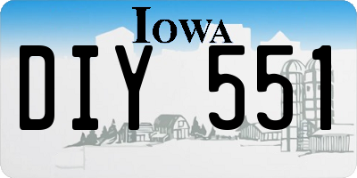 IA license plate DIY551