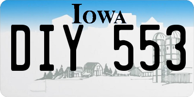 IA license plate DIY553