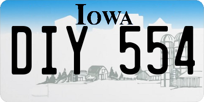 IA license plate DIY554